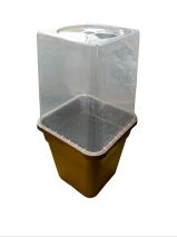 Set ghiveci Vega Teracota de 11l + capac tip seră