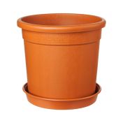Set farfurie + ghiveci rotund Perseo teracota