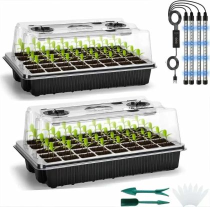 Kit de germinare și înrădăcinare cu iluminare încorporată - 80 cuiburi