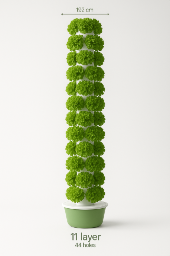 Turn aeroponic pe 11 niveluri pentru 44 de plante