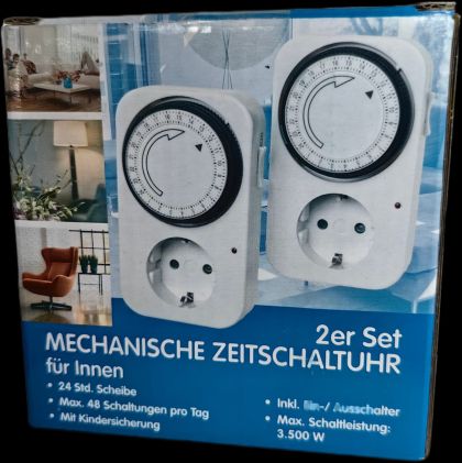 Set 2 x Temporizator mecanic pentru interior max. 3.5 kw