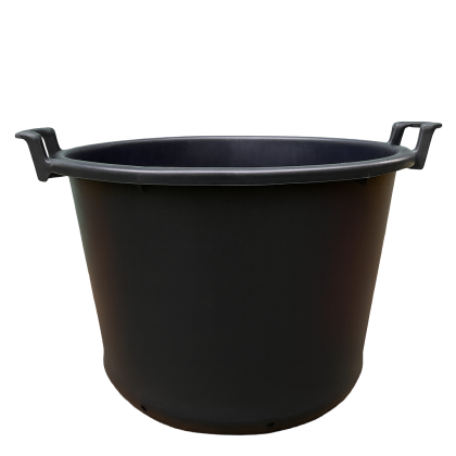 Ghiveci rotund negru cu manere 100l