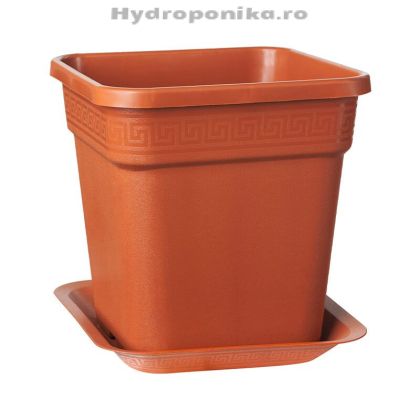 Set farfurie + ghiveci pătrat Teracota Vega