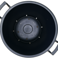 Ghiveci rotund negru cu manere 100l